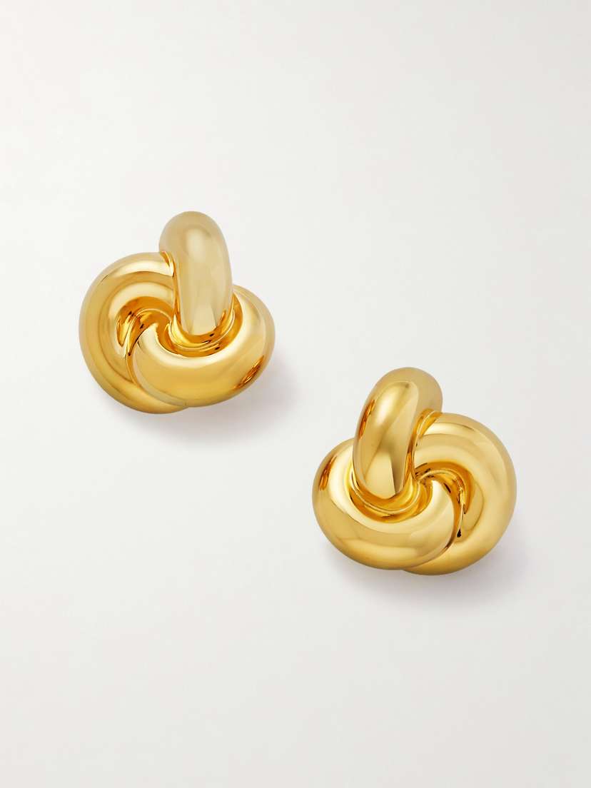 Saint Laurent Knot Gold-tone Clip Earrings