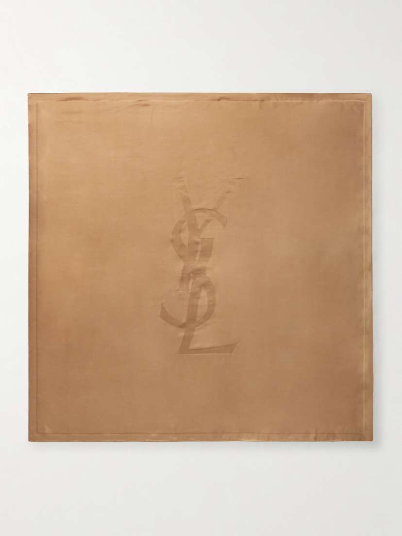 Saint Laurent Signature Silk-jacquard Scarf