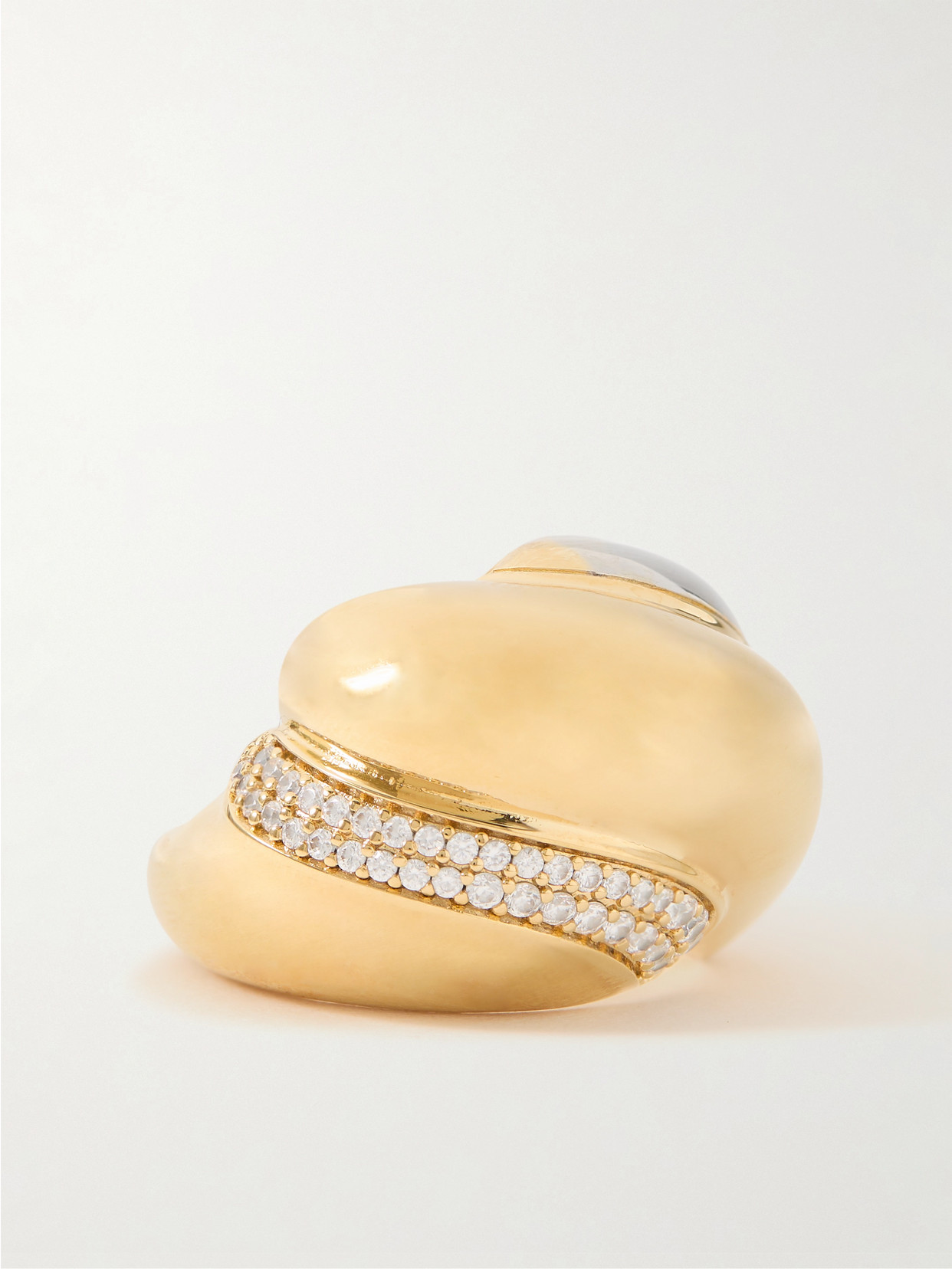 Saint Laurent Whirlwind Gold-tone Crystal Ring