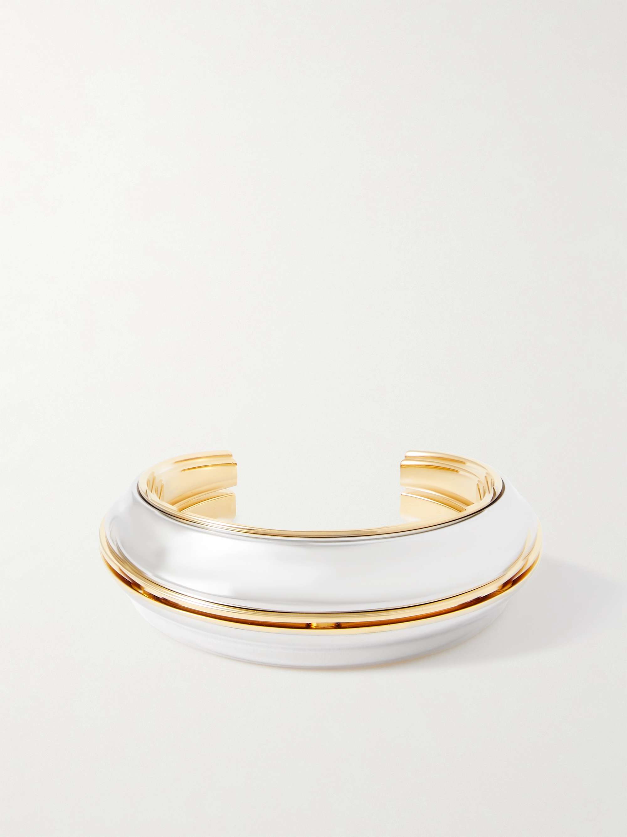 SAINT LAURENT Gold and silver tone cuff NET A PORTER