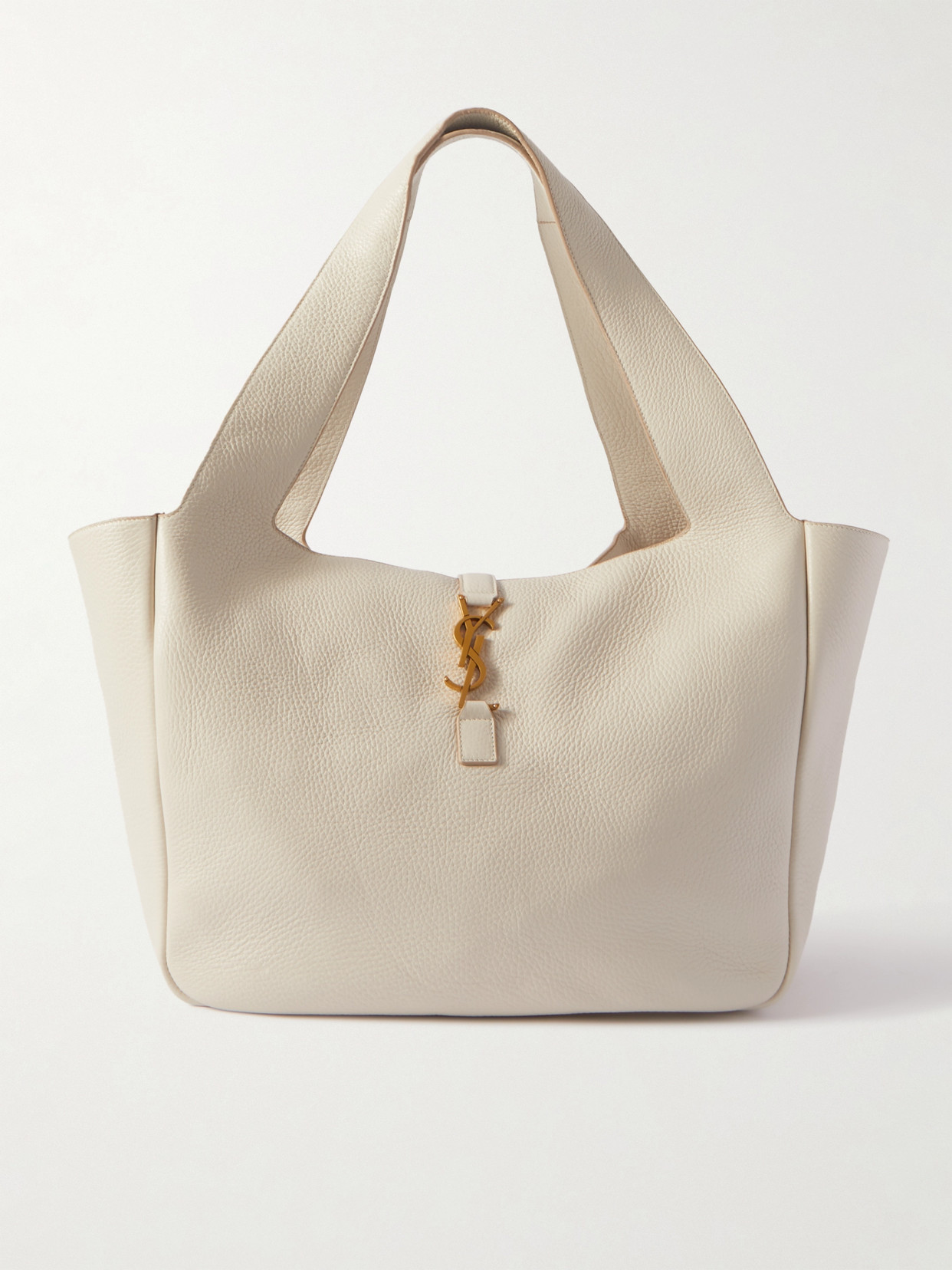 SAINT LAURENT - Le 5 À 7 Bea Textured-leather Tote - White