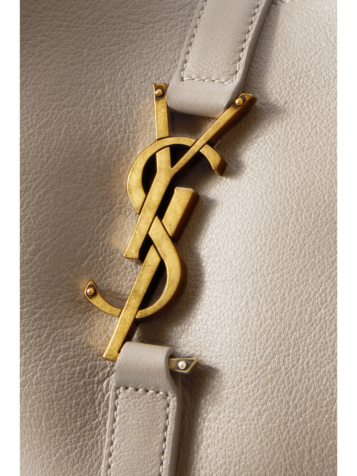 Saint Laurent Le 5 À 7 Supple Large Leather Shoulder Bag In Gray