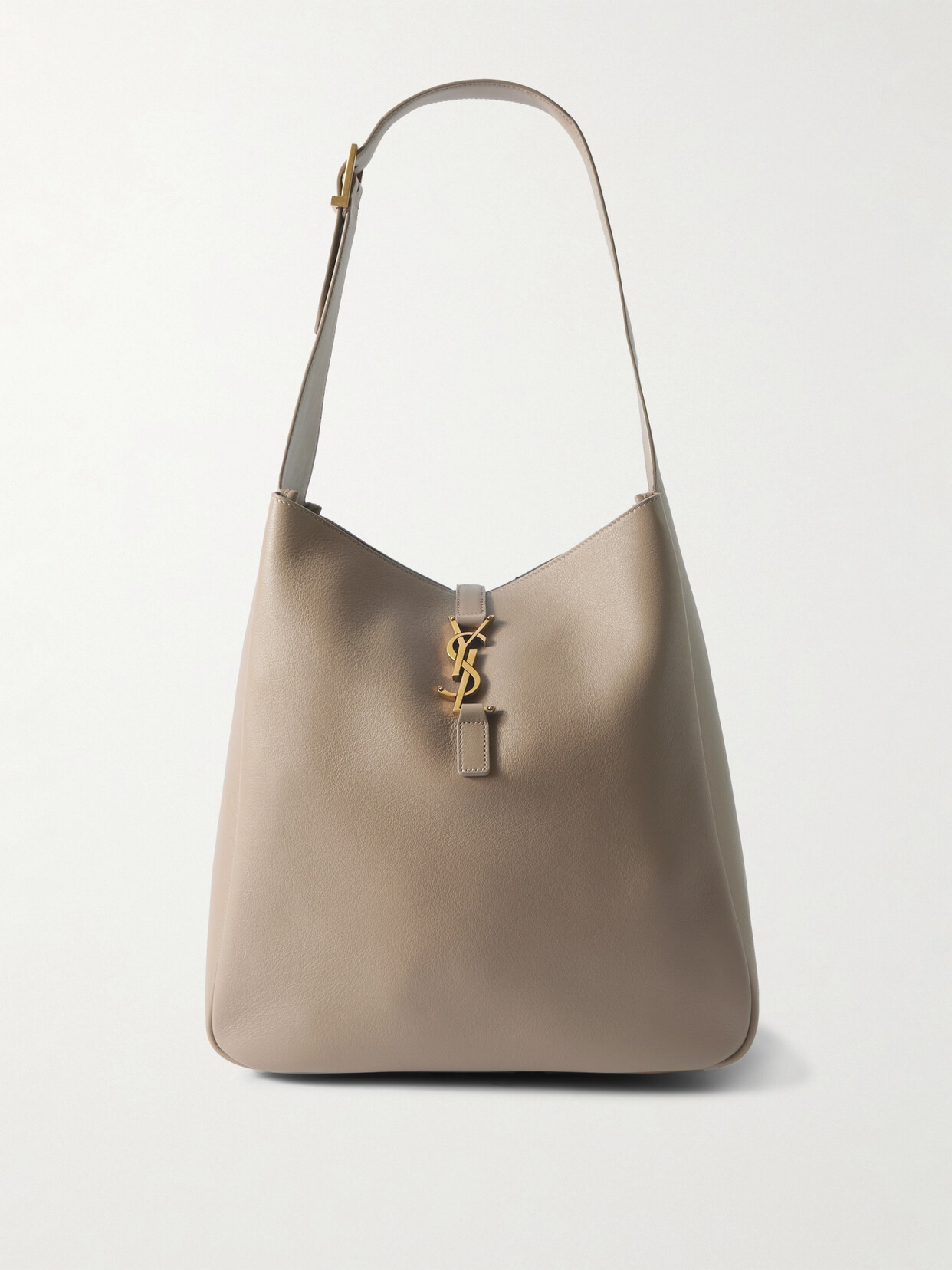 SAINT LAURENT - Le 5 À 7 Supple Large Leather Shoulder Bag - Gray