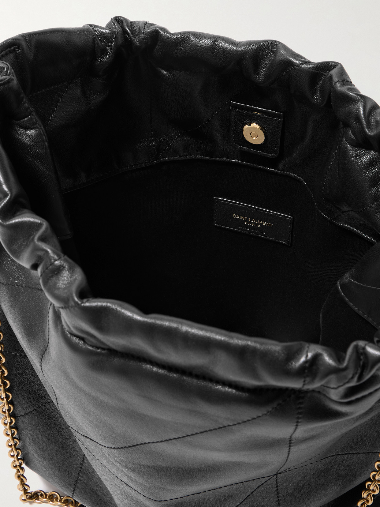Saint Laurent Jamie Large Pochon Ysl Shoulder Bag In Quilted Lambskin Leather In Black