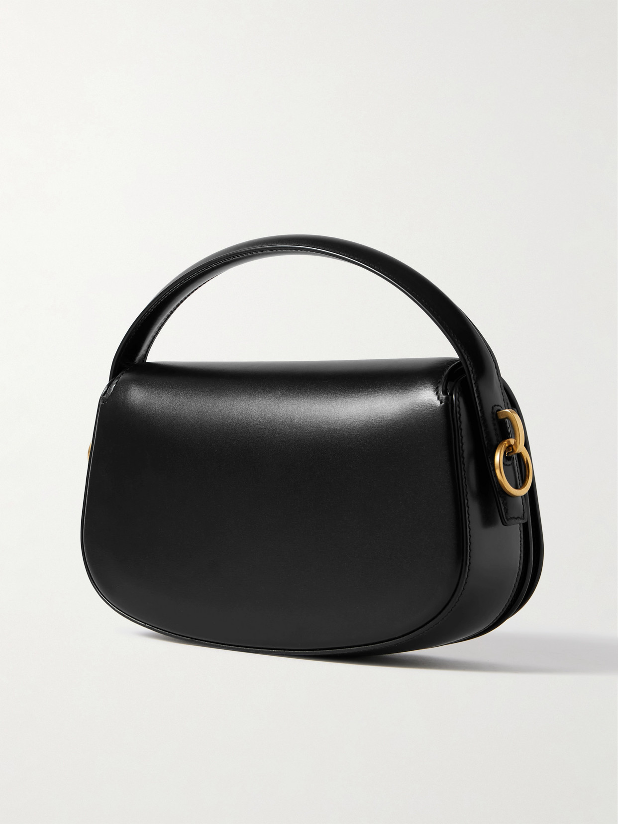 Saint Laurent Mini Leather Voltaire Shoulder Handbag In Black