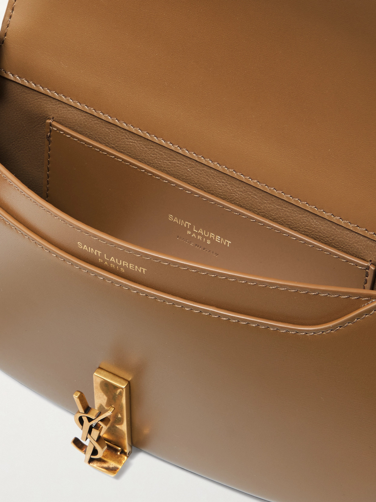 Saint Laurent Voltaire Mini Leather Shoulder Bag In Brown
