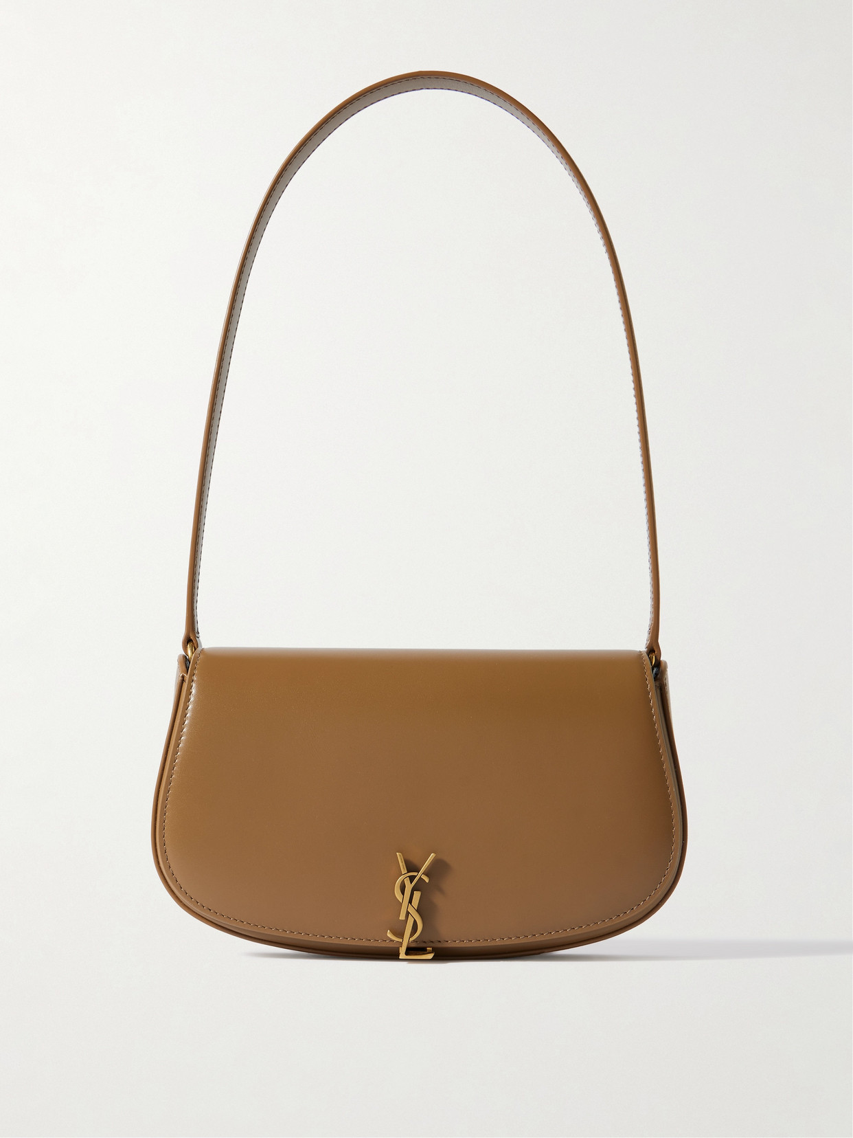 Saint Laurent Mini Leather Shoulder Bag In Brown