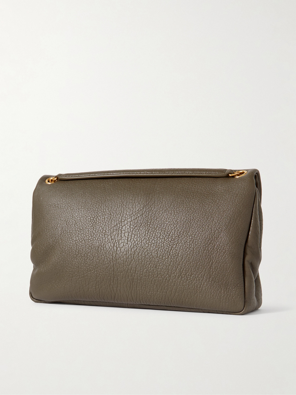 Saint Laurent Calypso Large Padded Textured-leather Shoulder Bag In Brown