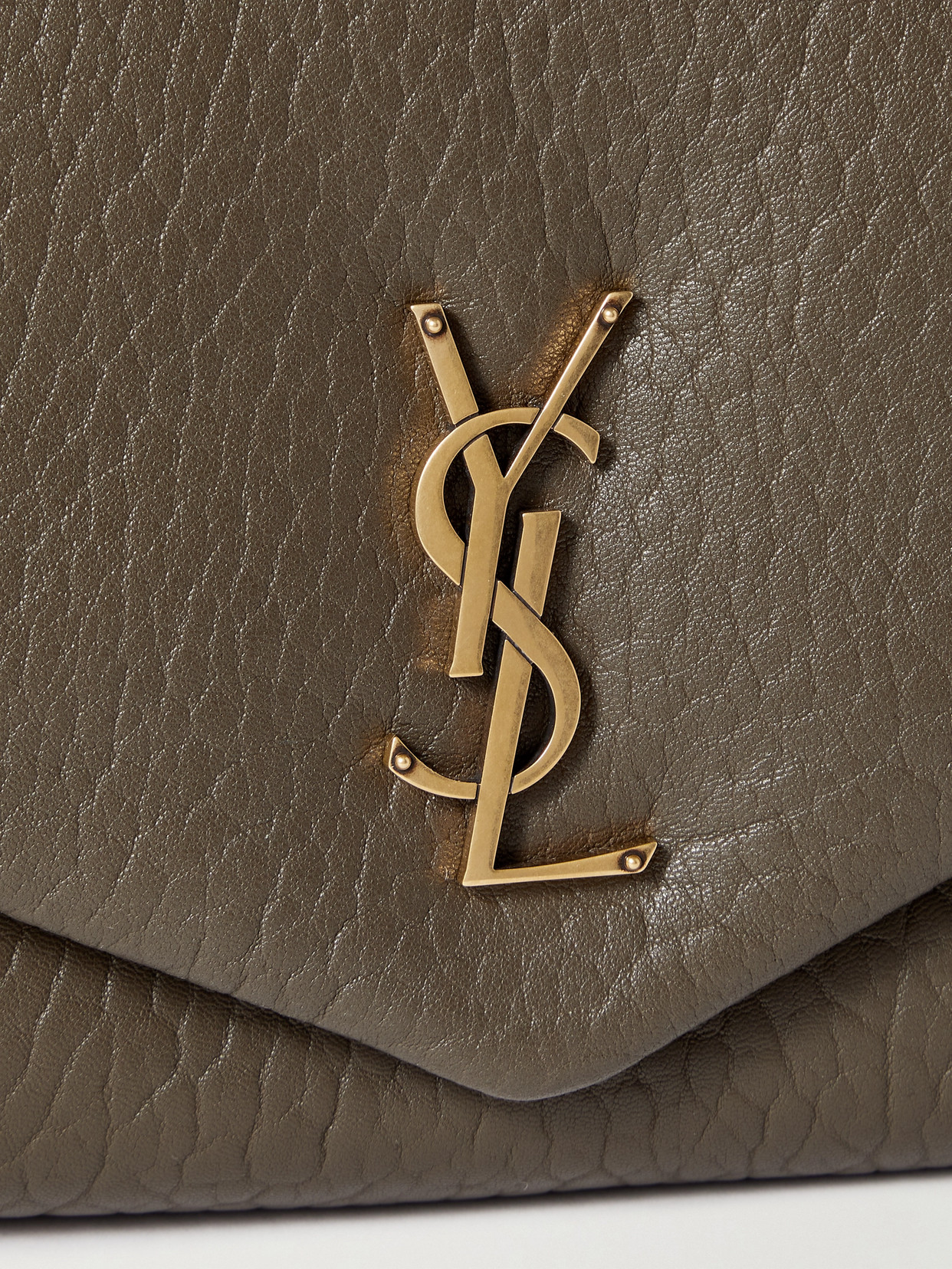 Saint Laurent Calypso Large Padded Textured-leather Shoulder Bag In Brown