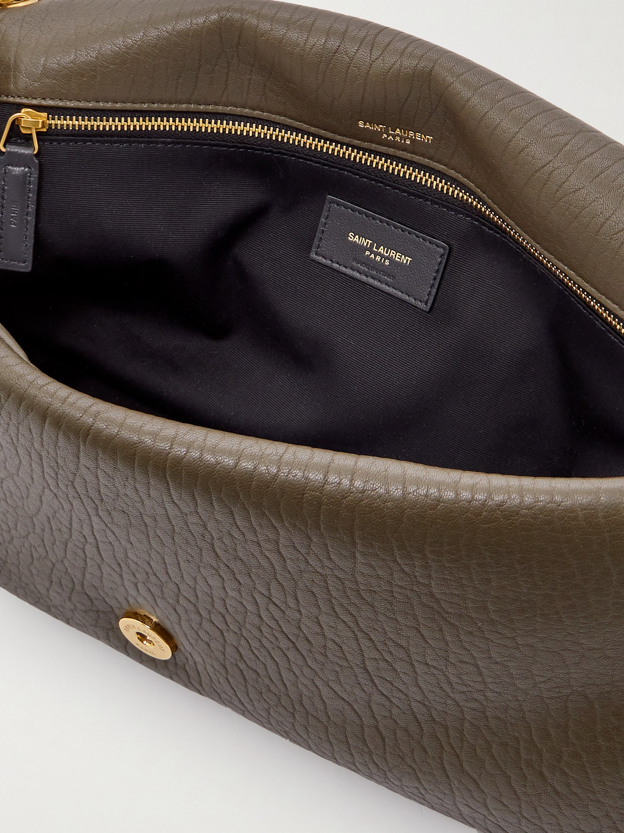 Saint Laurent Calypso Large Padded Textured-leather Shoulder Bag In Brown