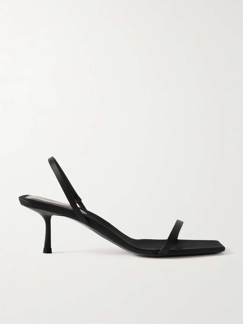 Saint Laurent Jaspe Satin Slingback Sandals