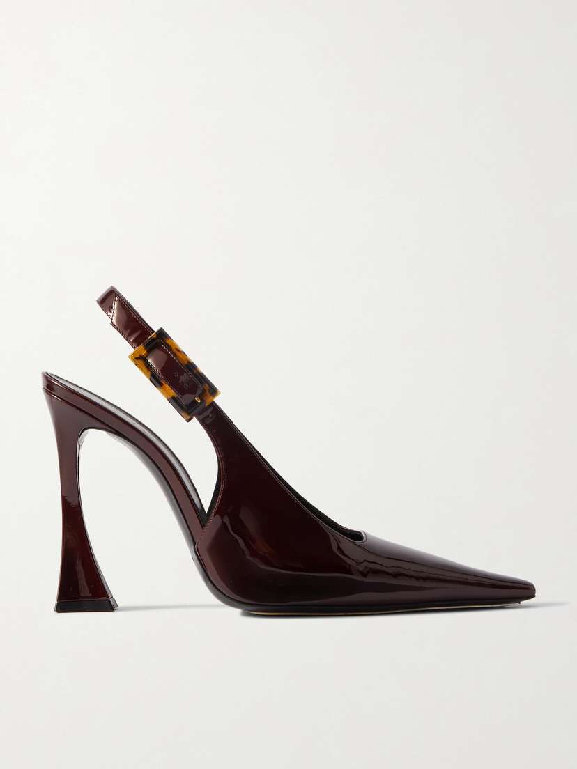 Saint Laurent Dune Patent-leather Slingback Pumps