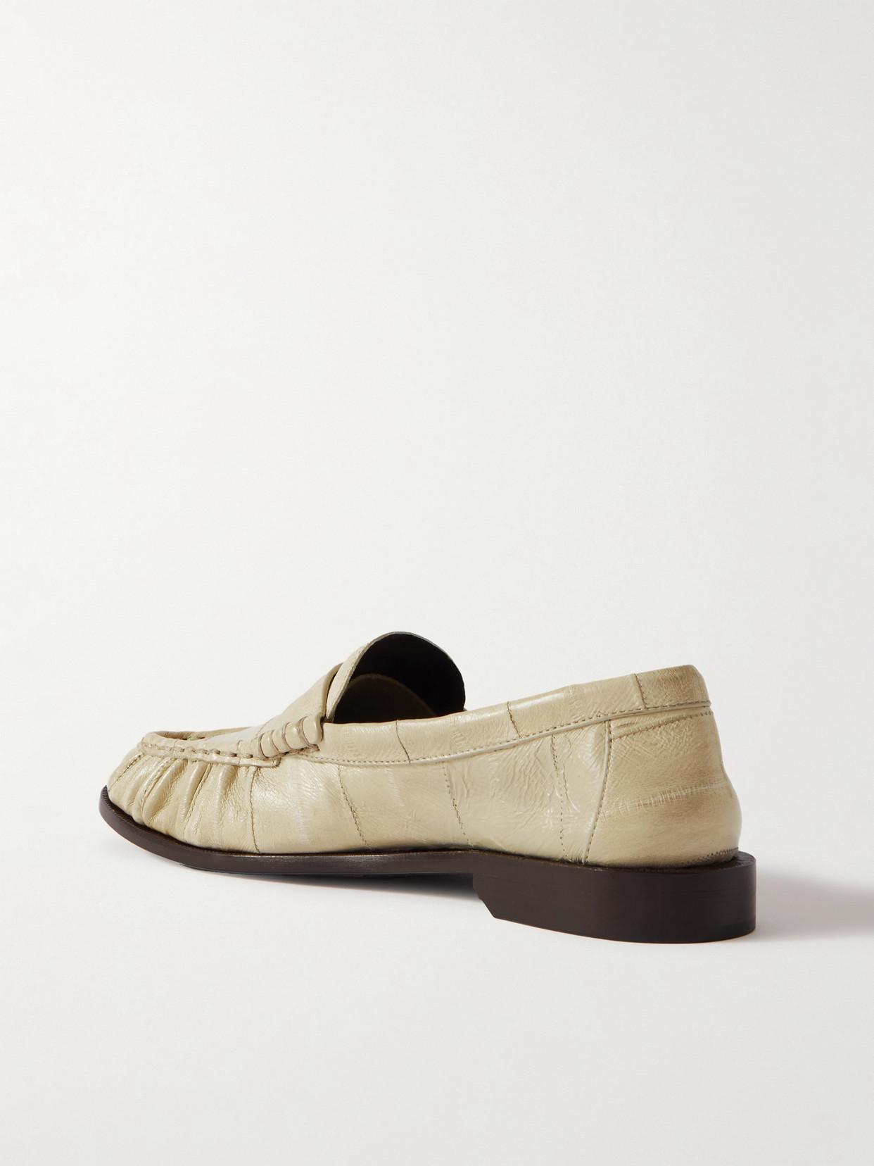 Shop Saint Laurent Le Loafer Leather Loafers In Ivory