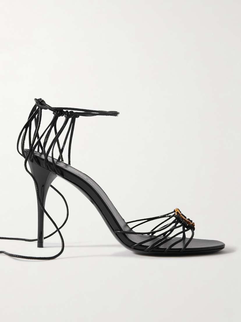 Saint Laurent Babylone Embellished Knotted Leather Sandals