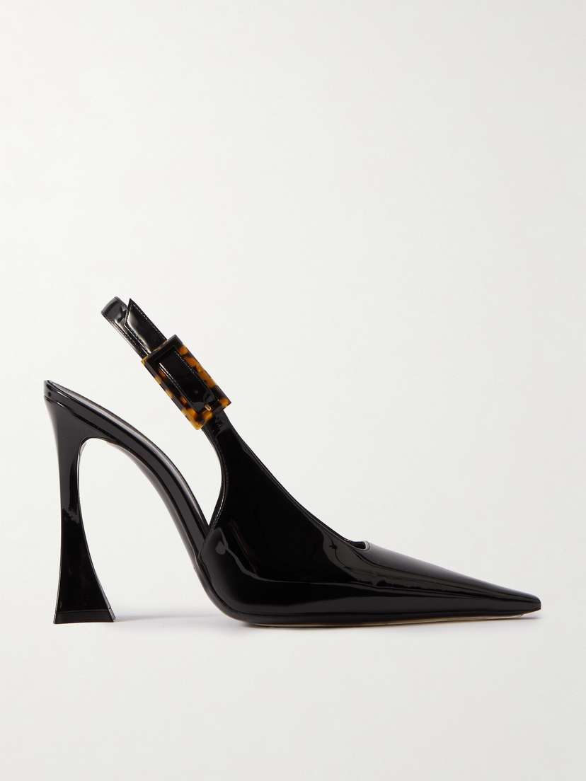 Saint Laurent Dune Patent-leather Slingback Pumps