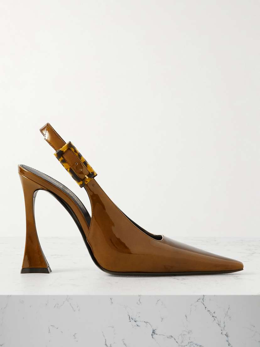 Saint Laurent Dune Patent-leather Slingback Pumps