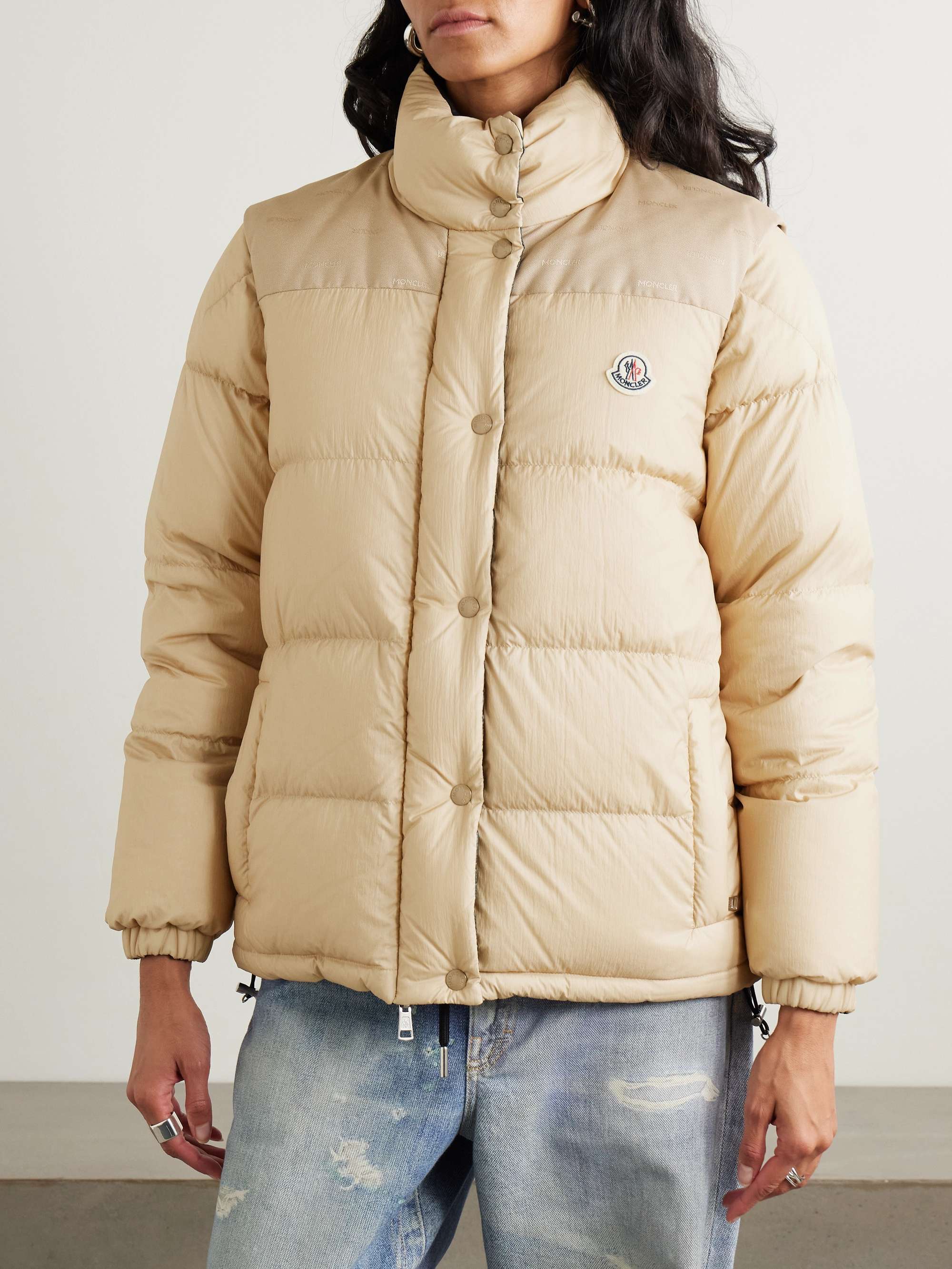 MONCLER Verone reversible twill-jacquard trimmed quilted