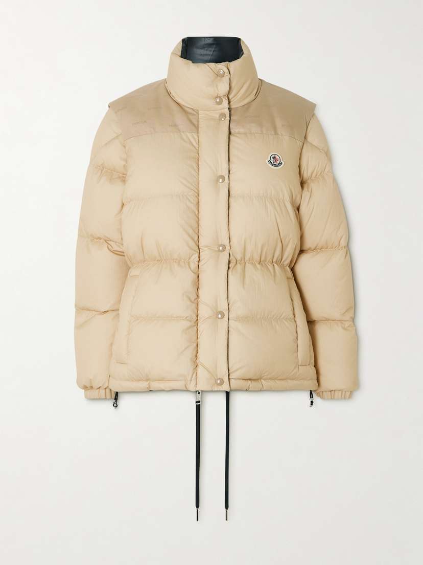 Moncler Verone Reversible Twill-jacquard Trimmed Quilted Shell Down Jacket