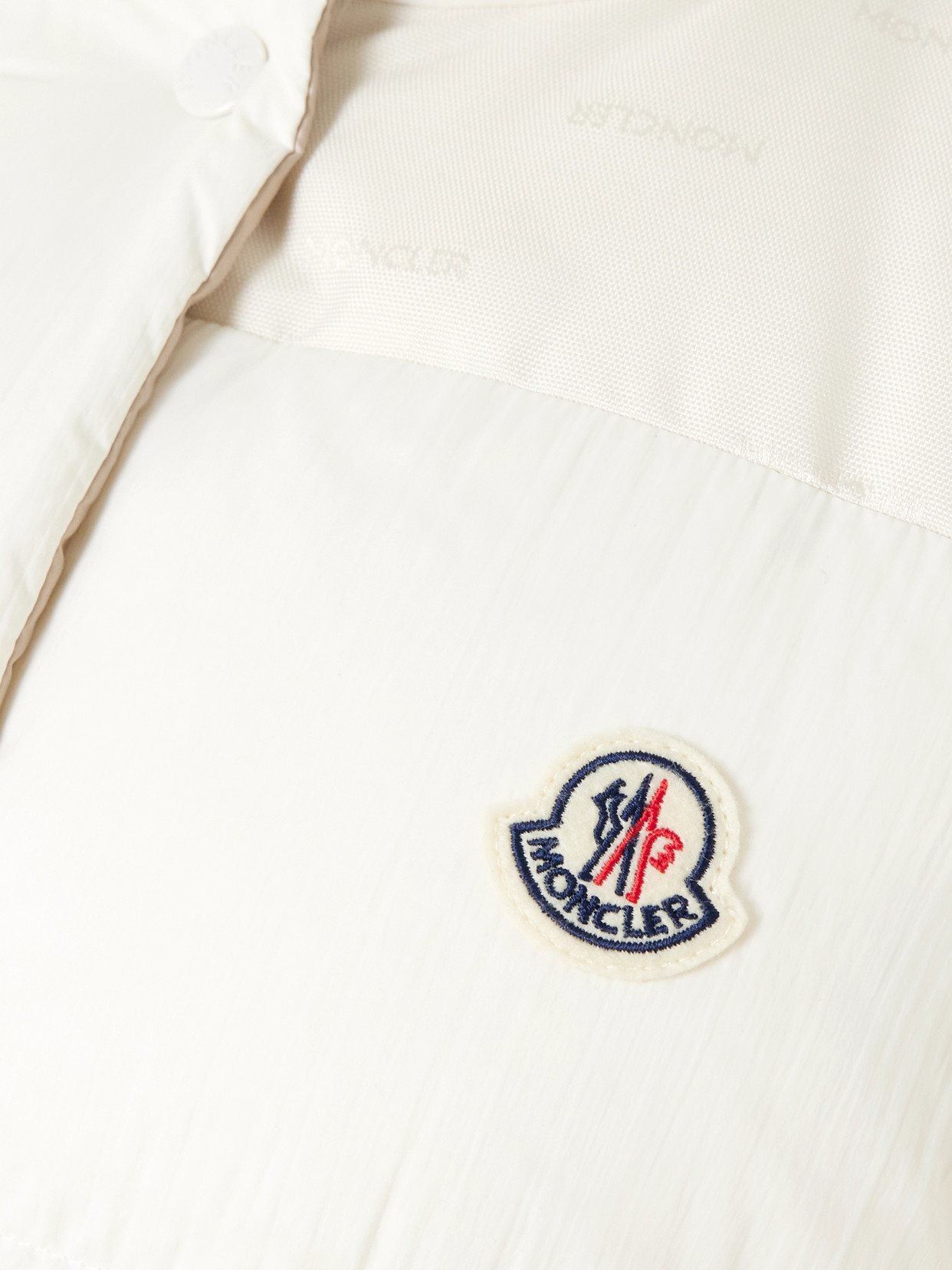 Moncler Verone Reversible Twill-jacquard Trimmed Quilted Shell Down Jacket In White