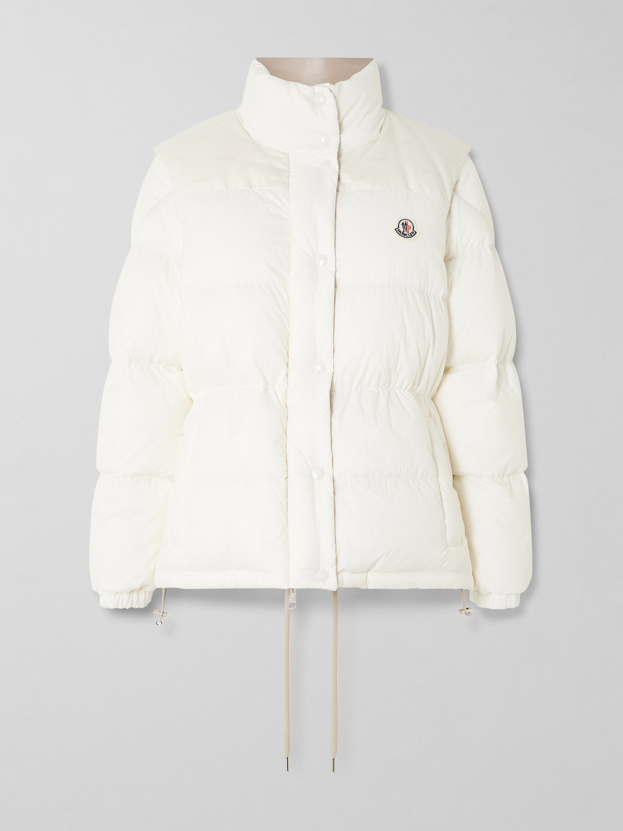 Moncler Verone Reversible Twill-jacquard Trimmed Quilted Shell Down Jacket In White