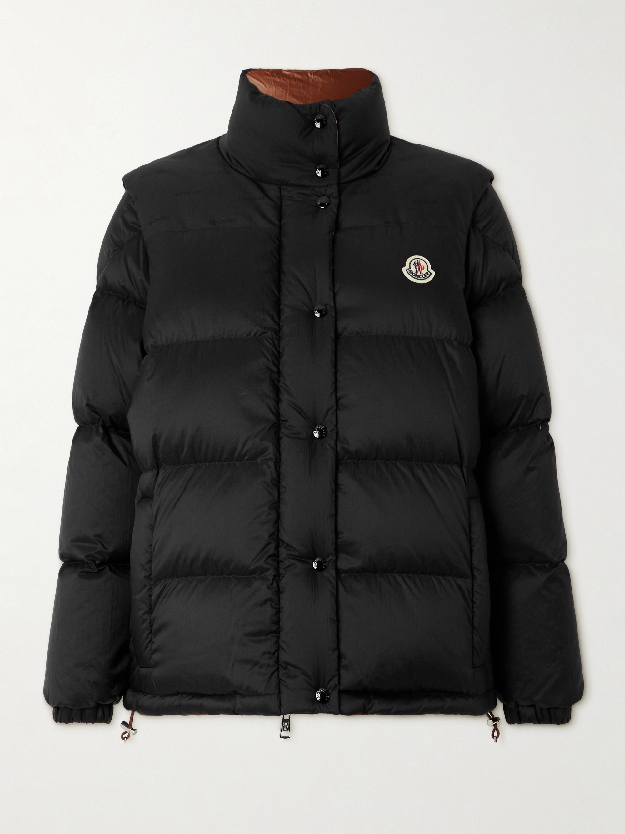 Moncler Verone reversible jacquard-trimmed quilted shell down jacket thumbnail
