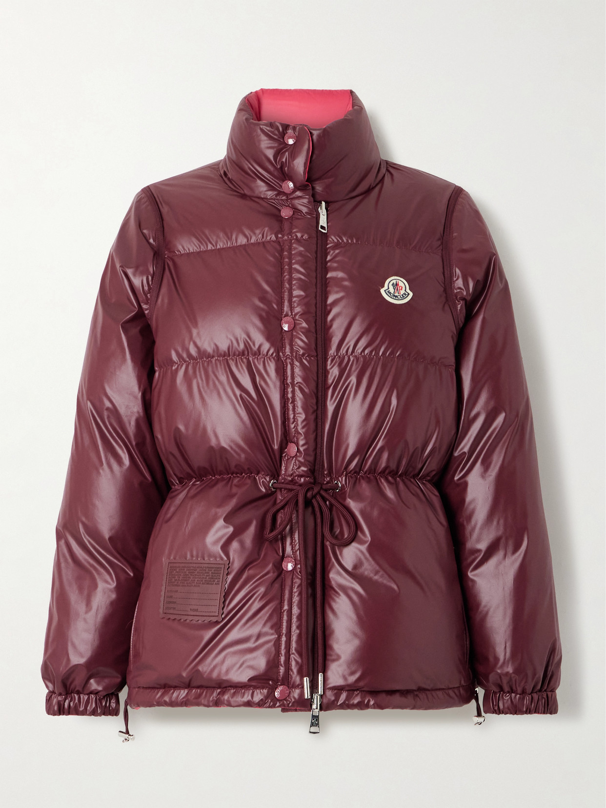 Moncler - Verone Reversible Twill-jacquard Trimmed Quilted Shell Down Jacket - Burgundy