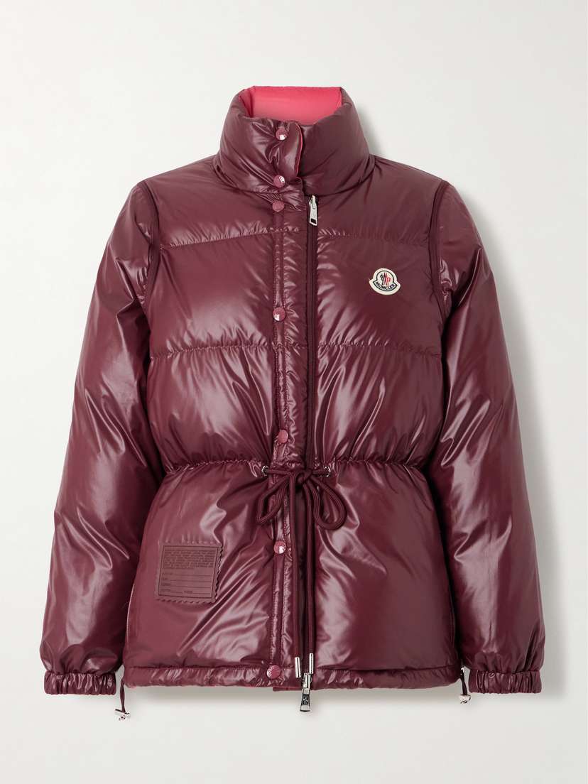 Moncler Verone Reversible Twill-jacquard Trimmed Quilted Shell Down Jacket