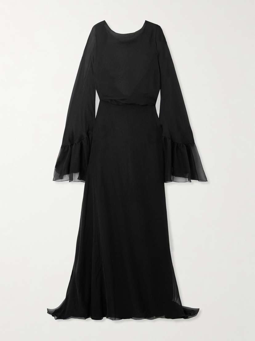 Saint Laurent Open-back Silk-chiffon Gown