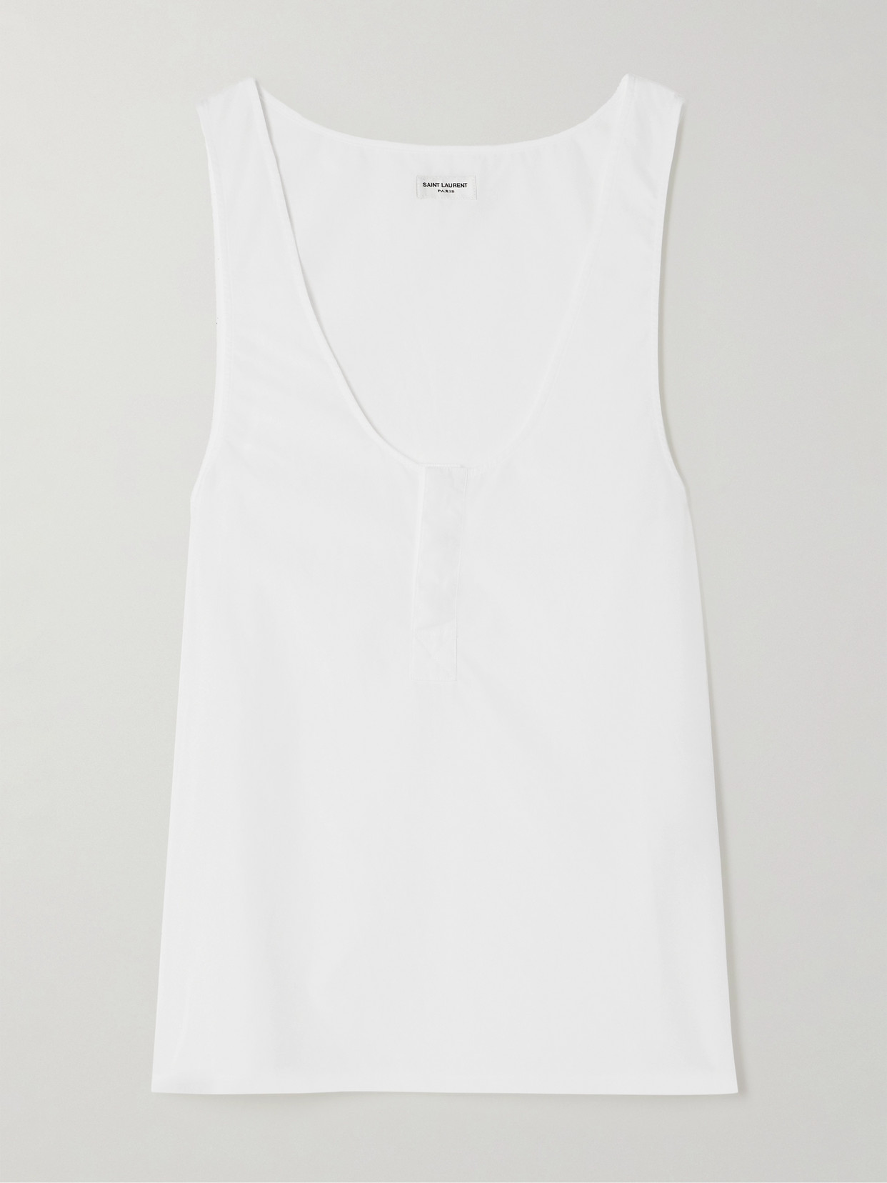 Shop Saint Laurent Cotton-poplin Tank In White