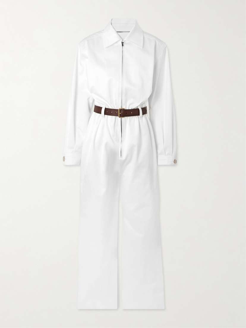 Saint Laurent Belted Cotton-twill Jumpsuit