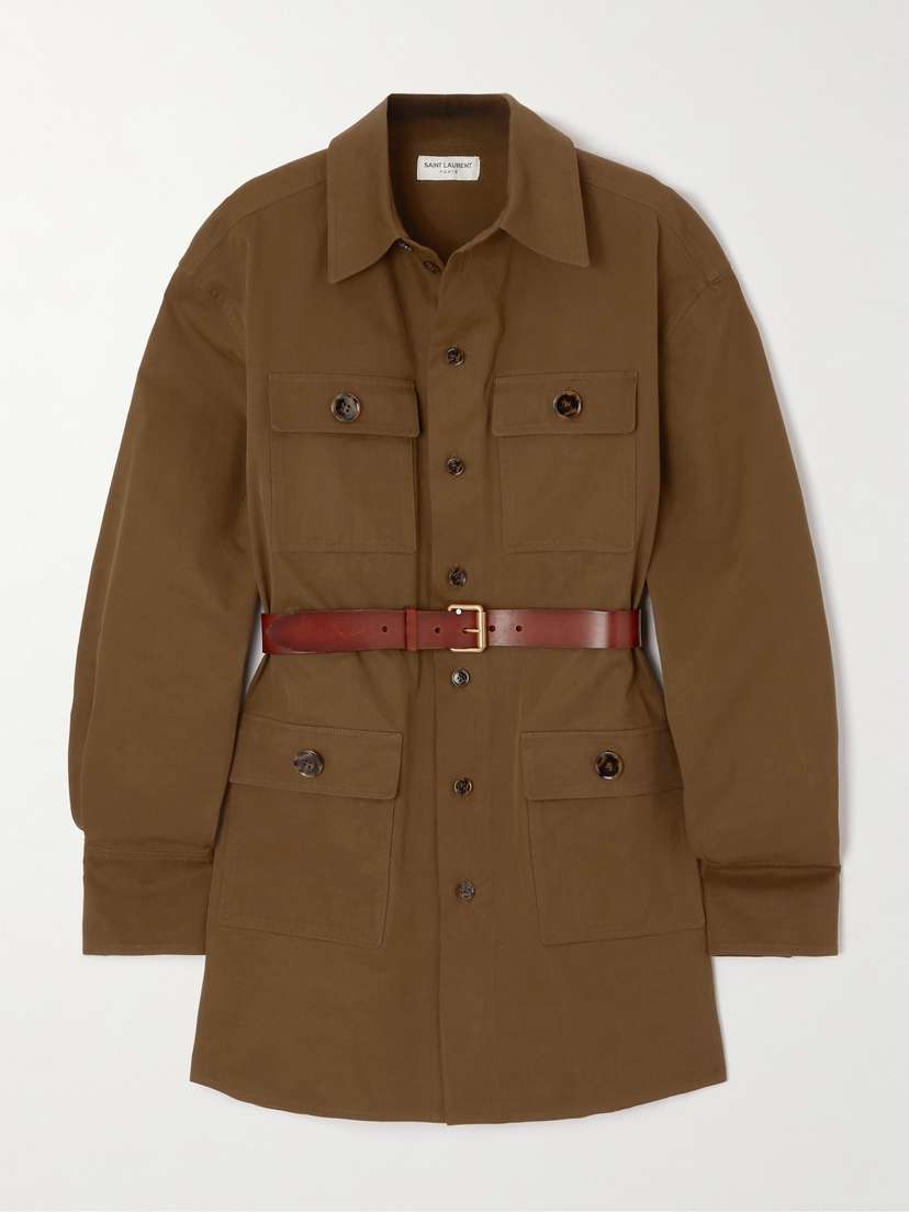 Saint Laurent Belted Cotton-twill Shirt