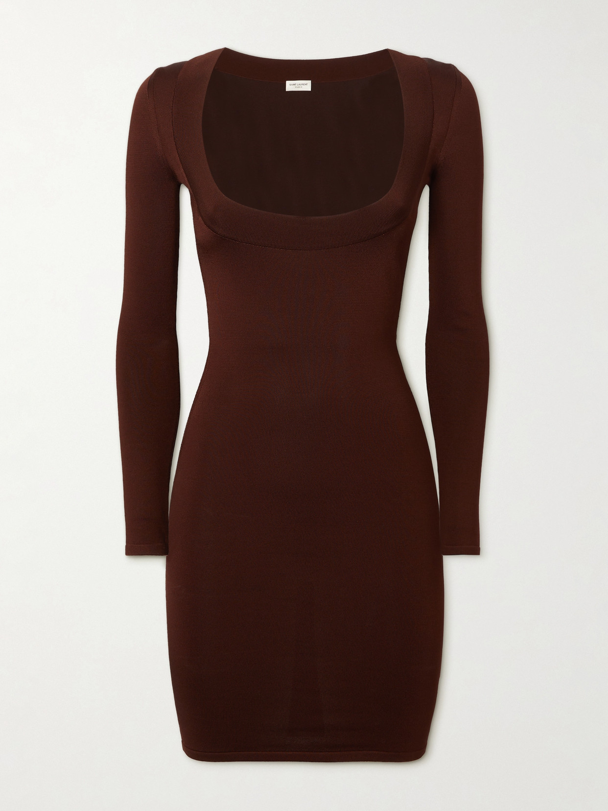 SAINT LAURENT - Jersey Mini Dress - Brown