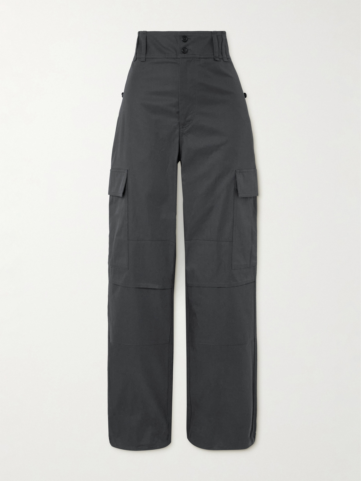 Saint Laurent Cotton Cargo Trousers In Grey