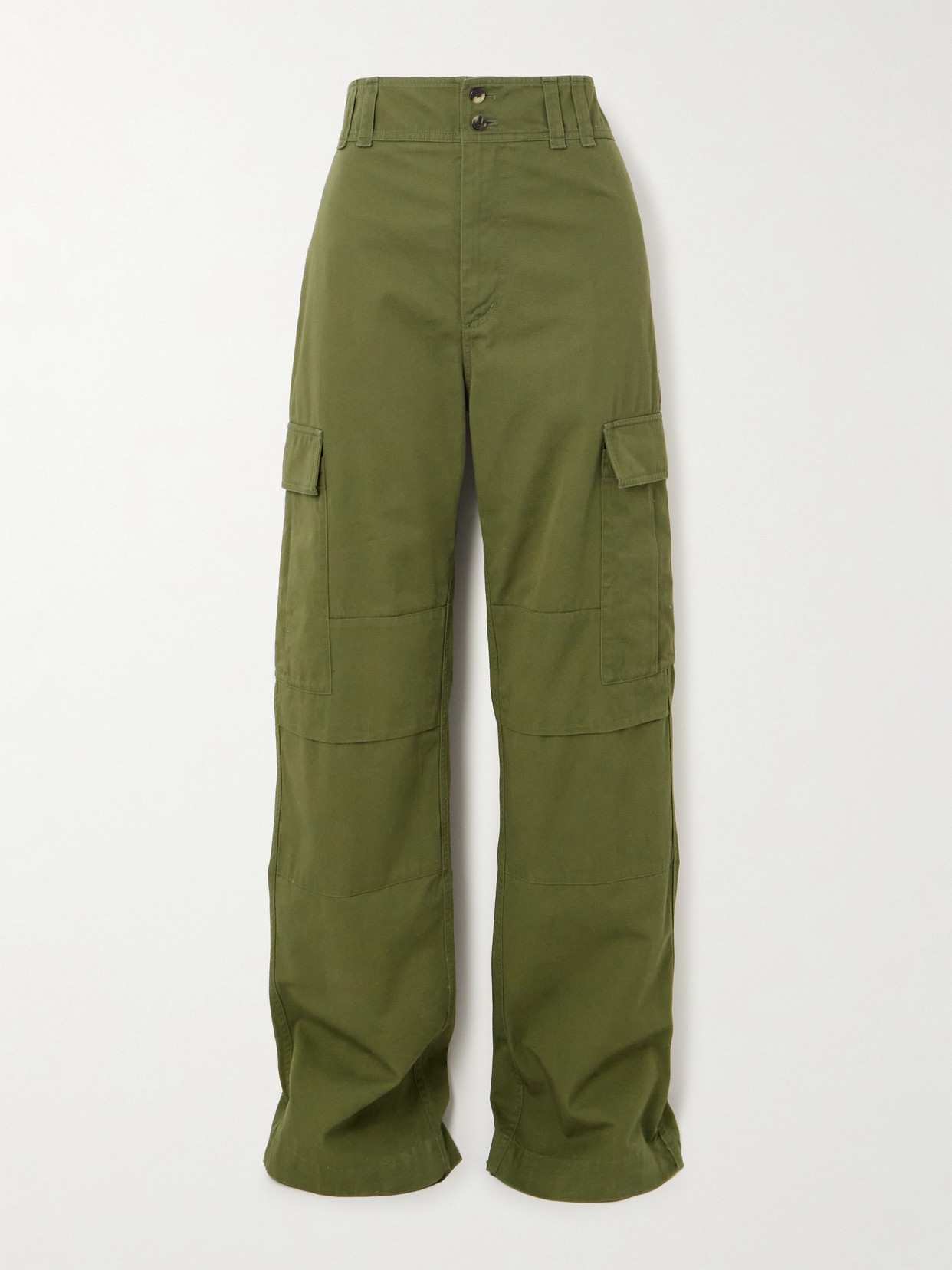 SAINT LAURENT - Cotton-twill Straight-leg Cargo Pants - Green
