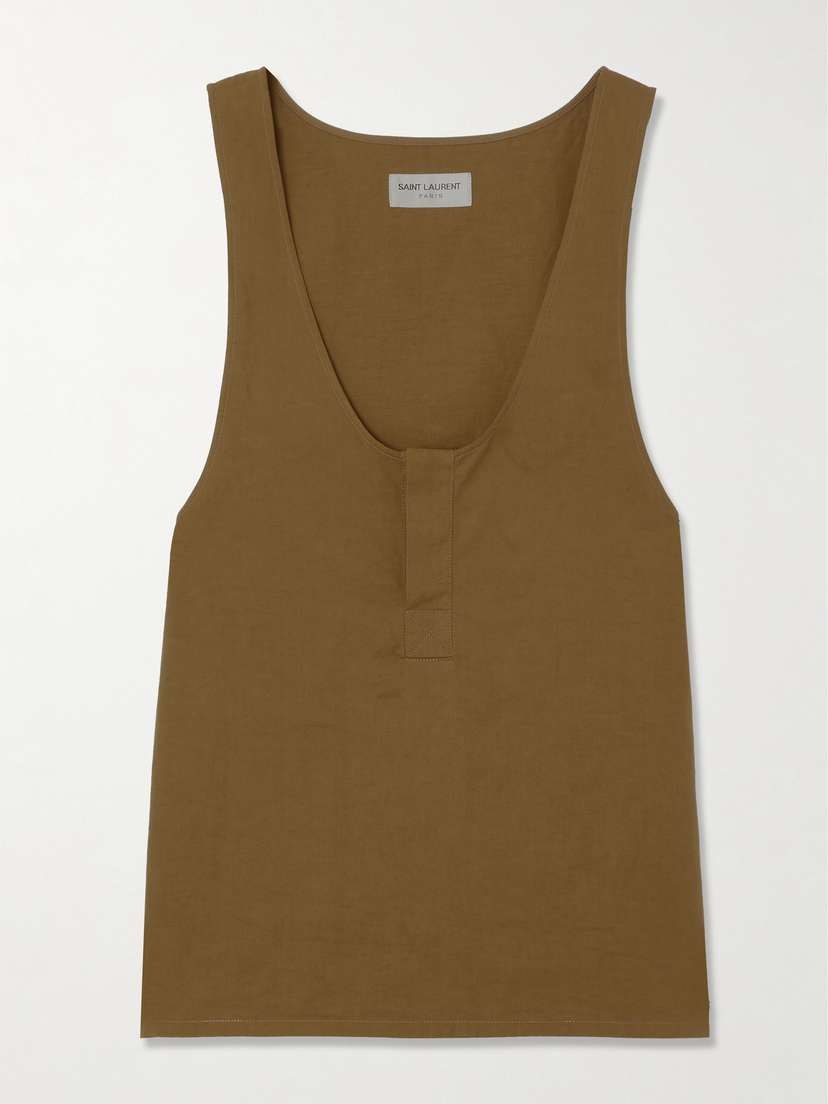 Saint Laurent Cotton And Linen-blend Tank
