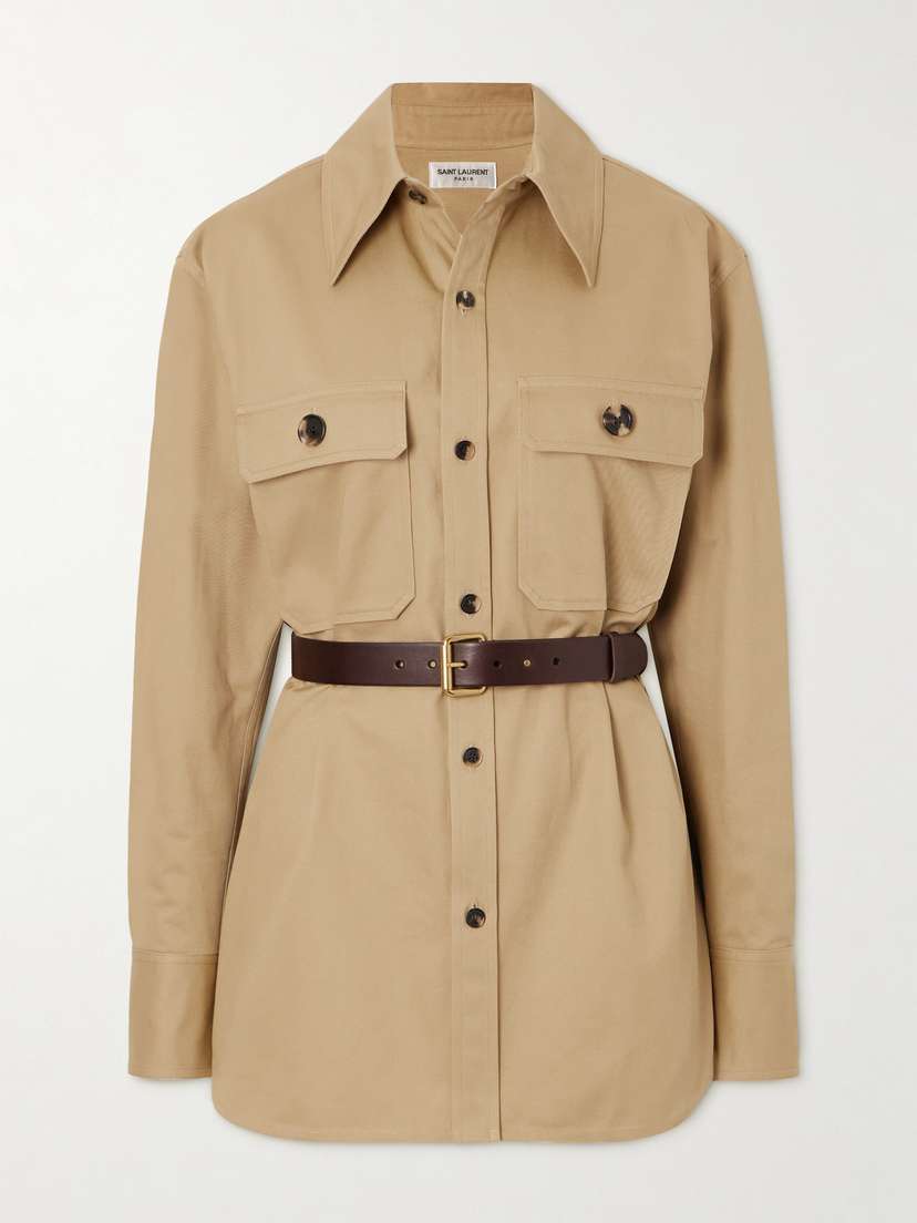 Saint Laurent Belted Cotton-twill Shirt