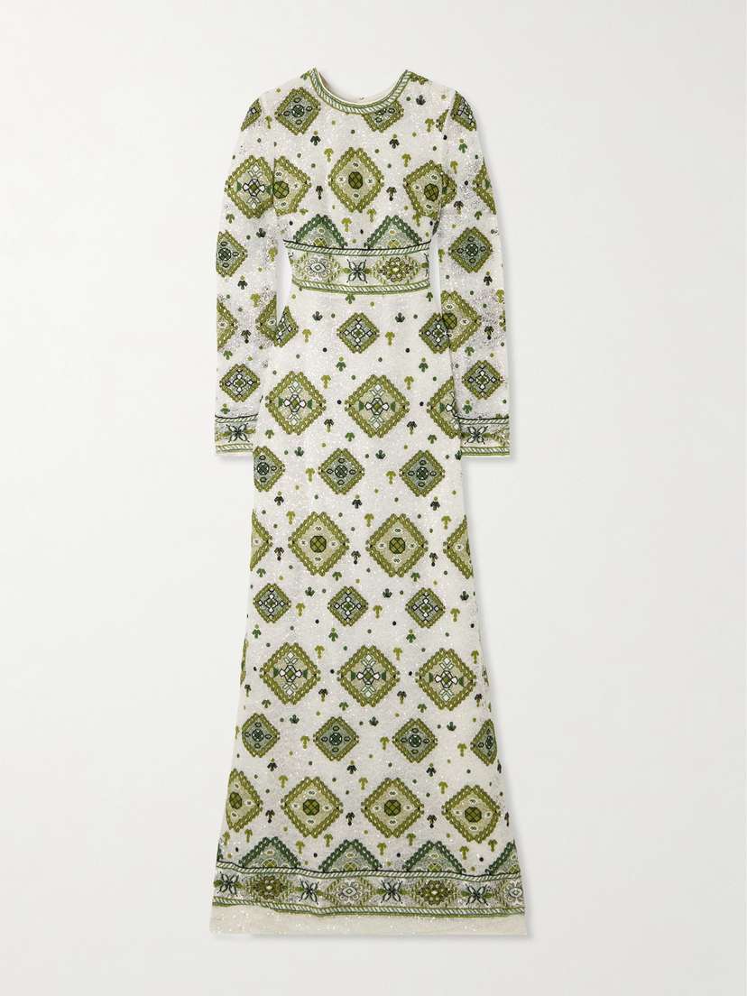 Giambattista Valli Sequin-embellished Embroidered Tulle Gown