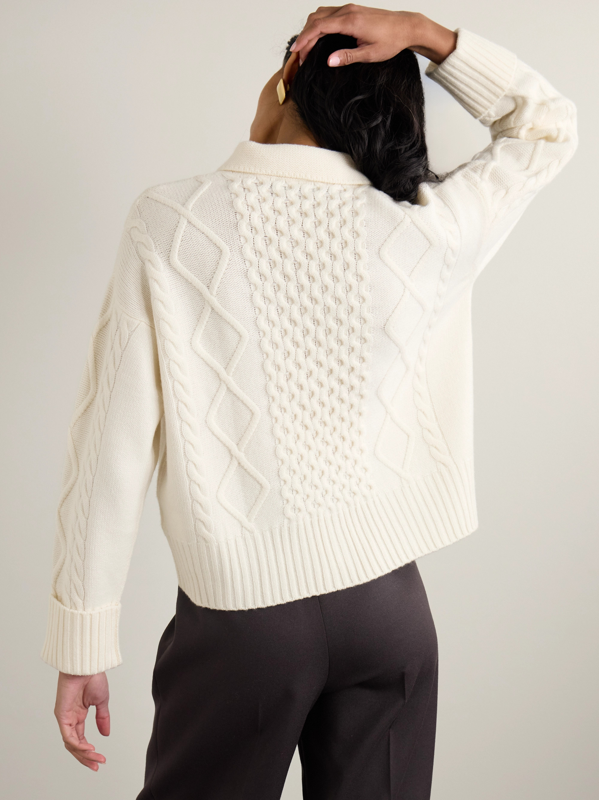 arch4 Columbia cable-knit cashmere cardigan thumbnail