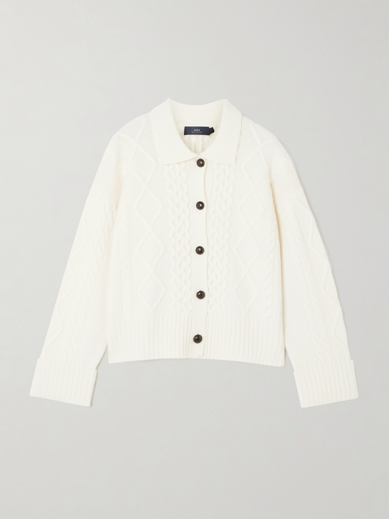 ARCH4 COLUMBIA CABLE-KNIT CASHMERE CARDIGAN 