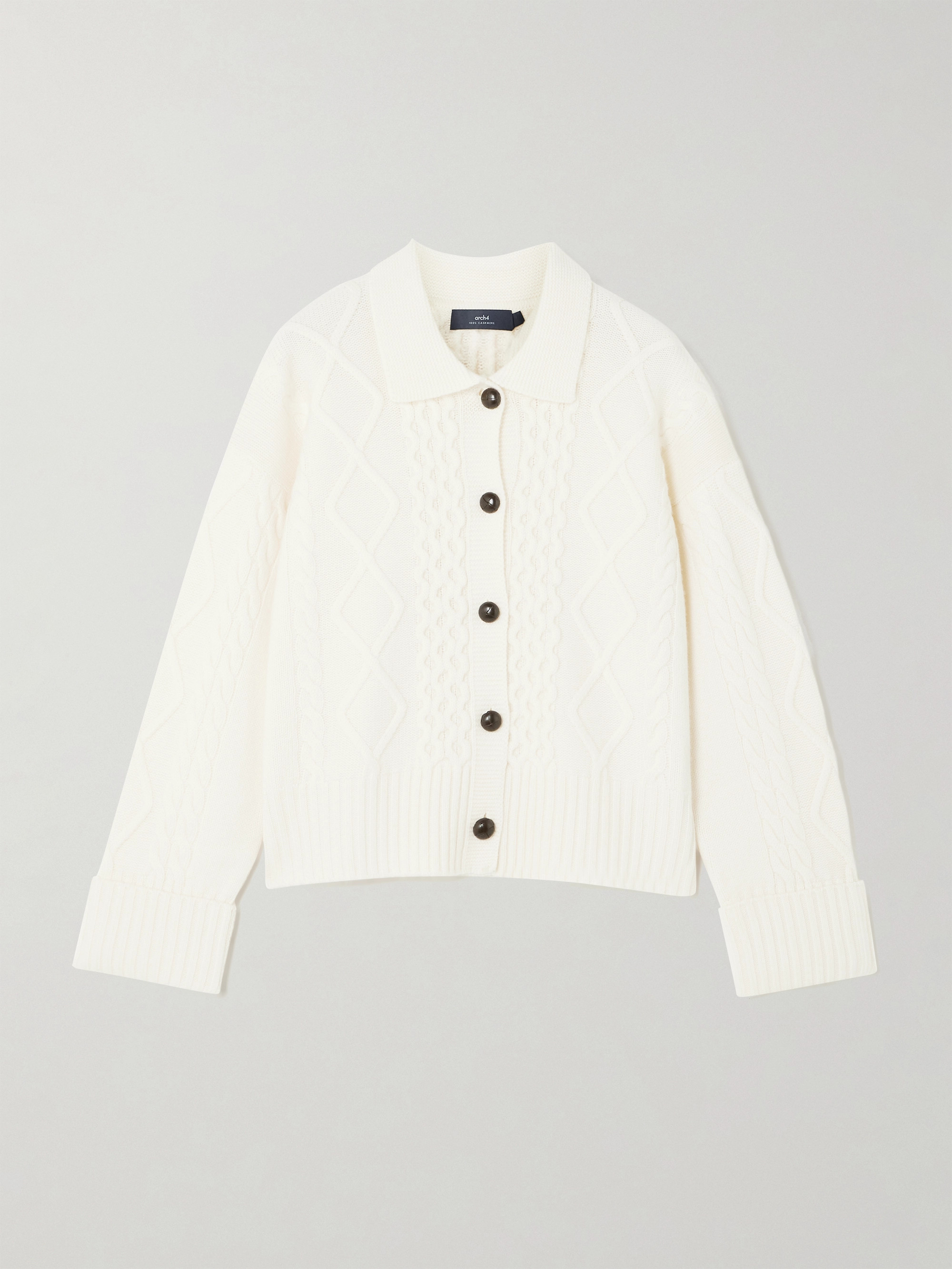 arch4 Columbia cable-knit cashmere cardigan thumbnail