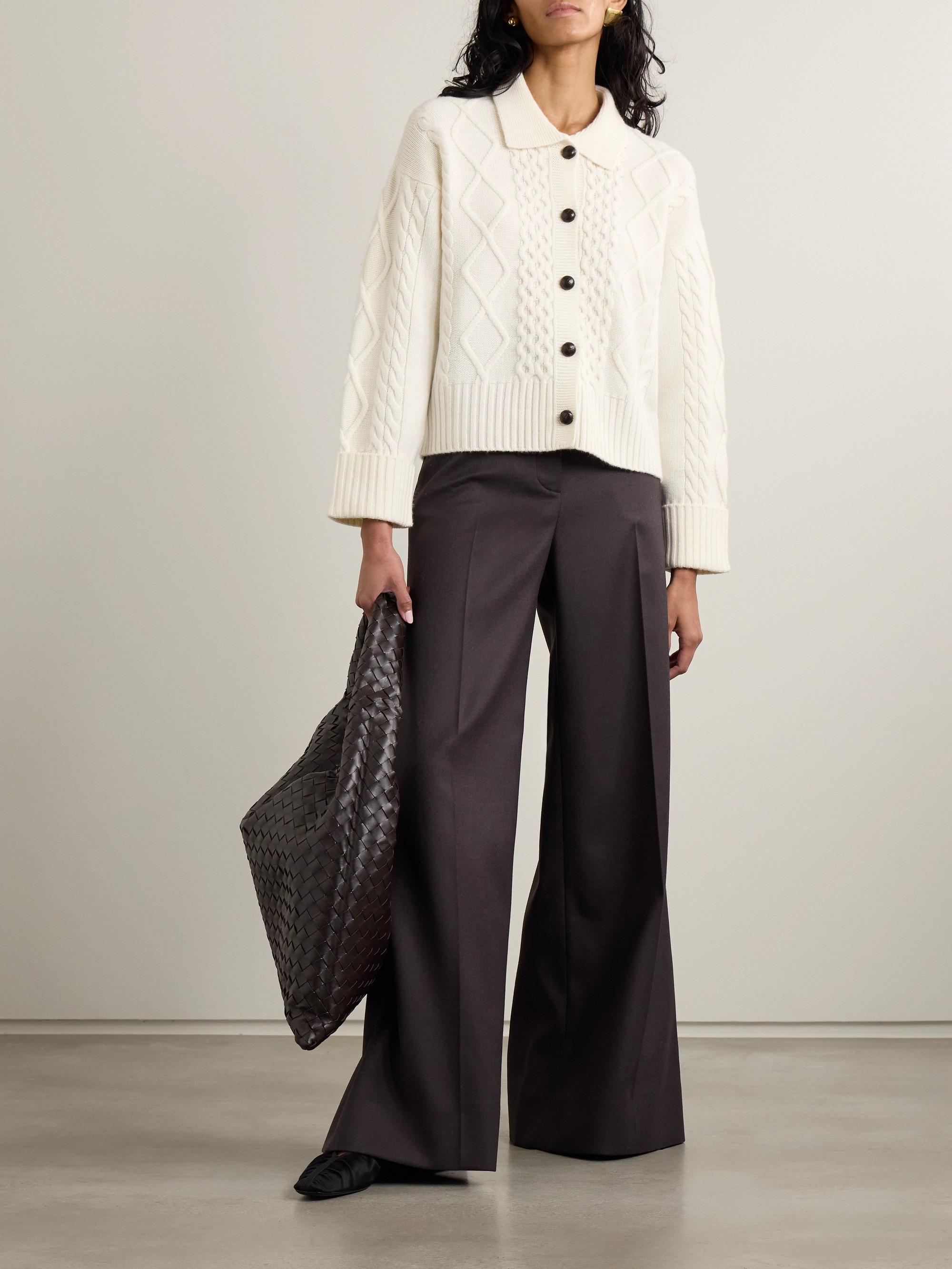 arch4 Columbia cable-knit cashmere cardigan