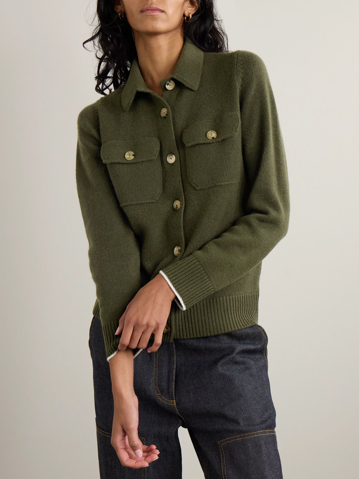 Arch4 Sackville Cashmere Cardigan In Green