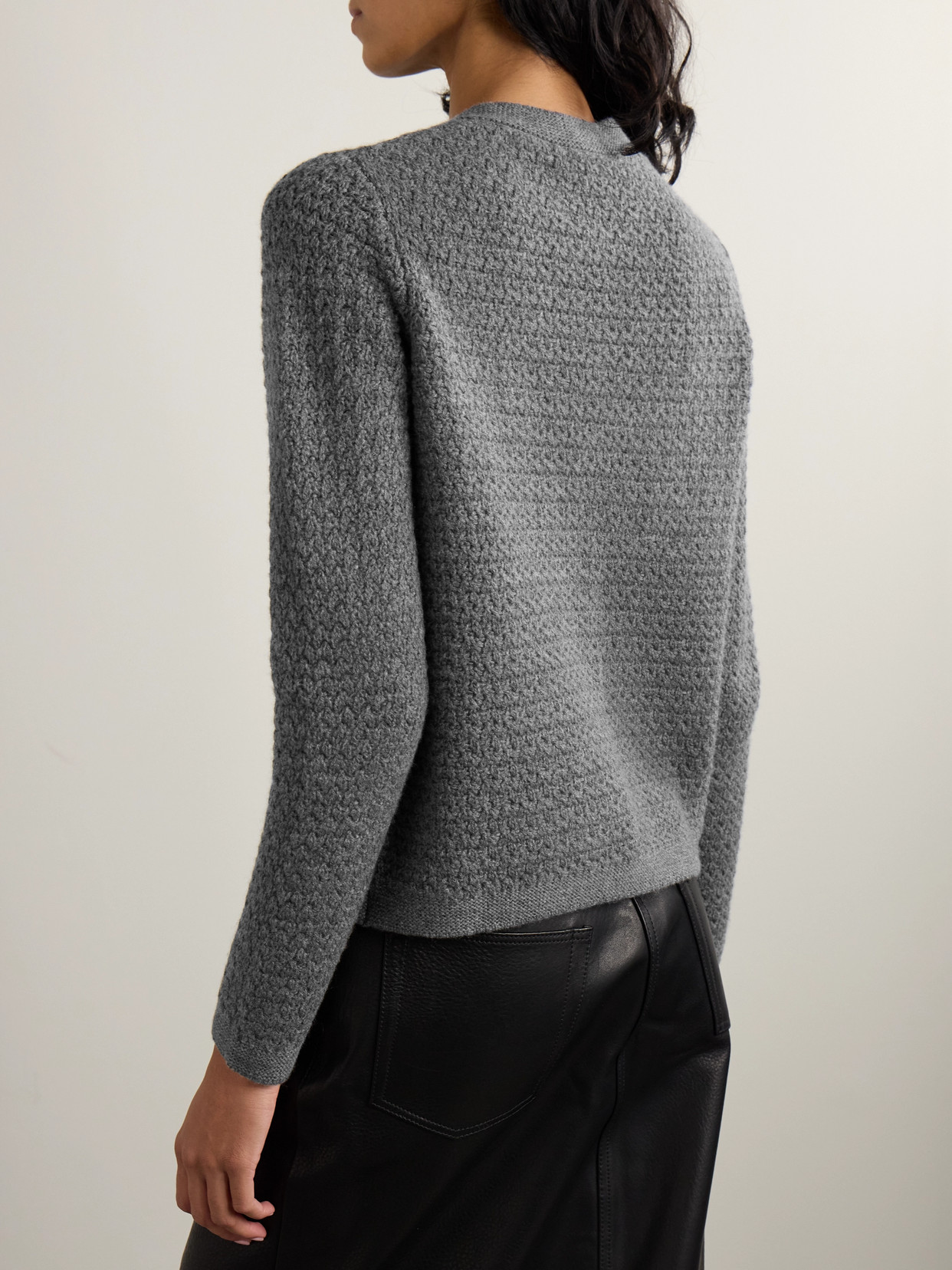 Arch4 Tulip Crocheted Cashmere Cardigan In Gray