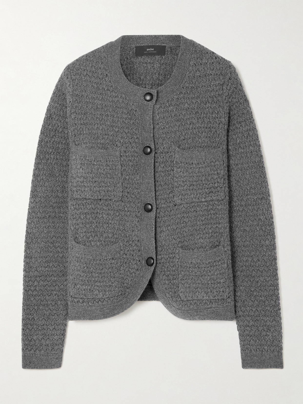 Arch4 - Tulip Crocheted Cashmere Cardigan - Gray