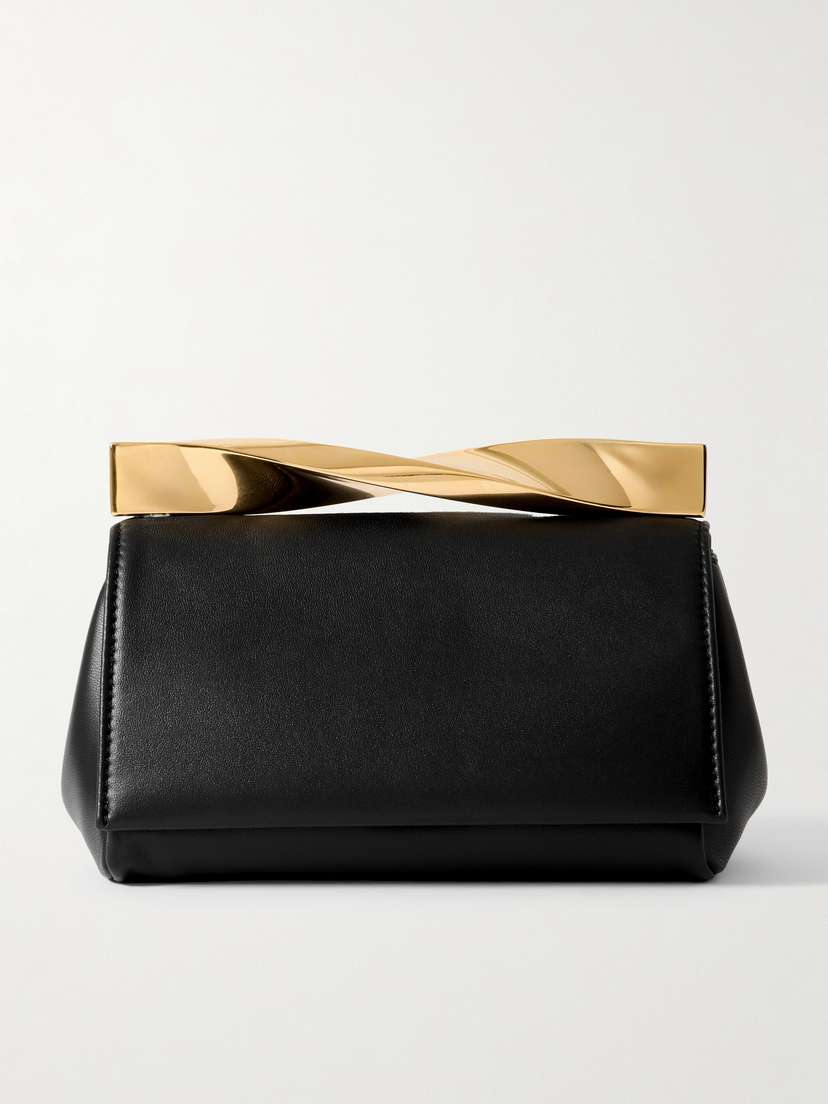 Aquazzura Twist Leather Clutch