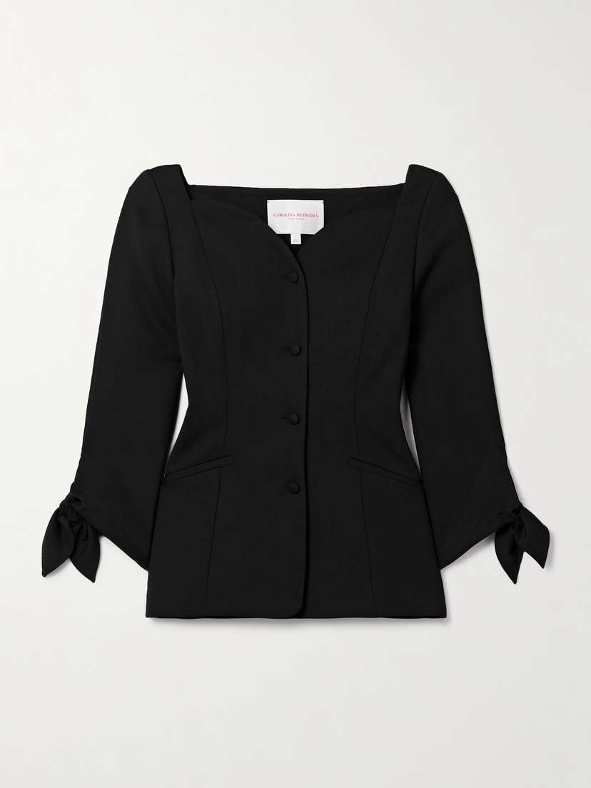 Carolina Herrera Bow-detailed Wool-blend Jacket