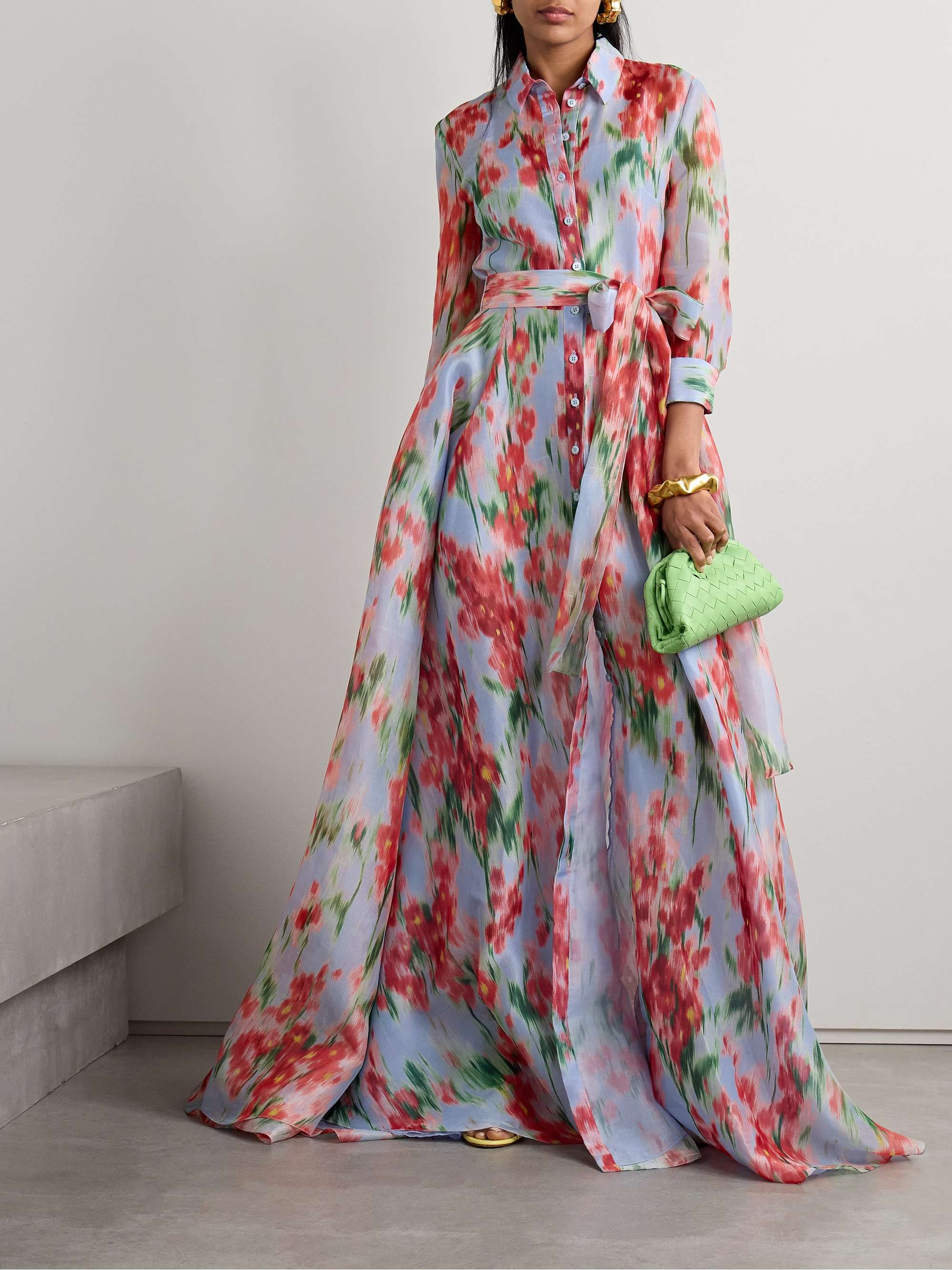 Silk floral gown discount