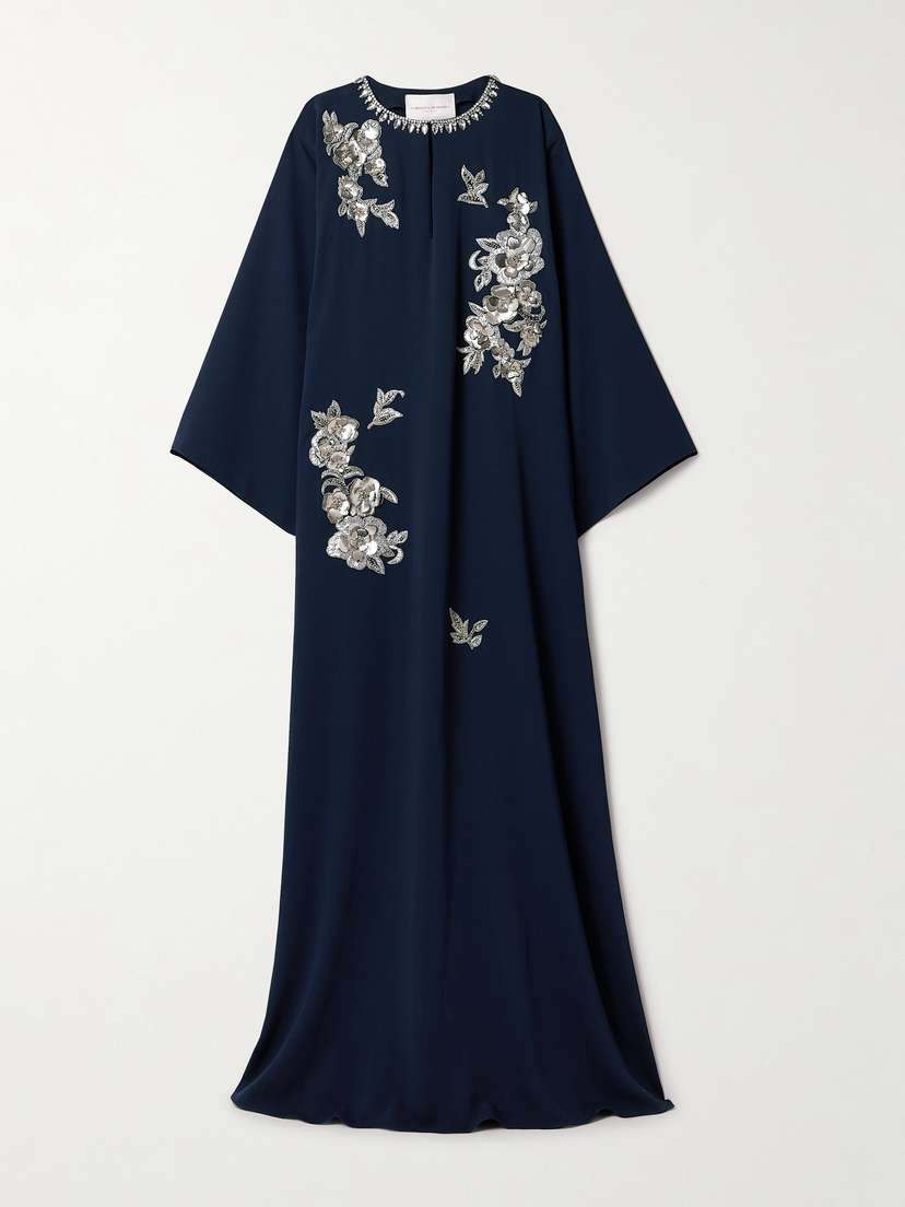 Carolina Herrera Embellished Crepe Gown