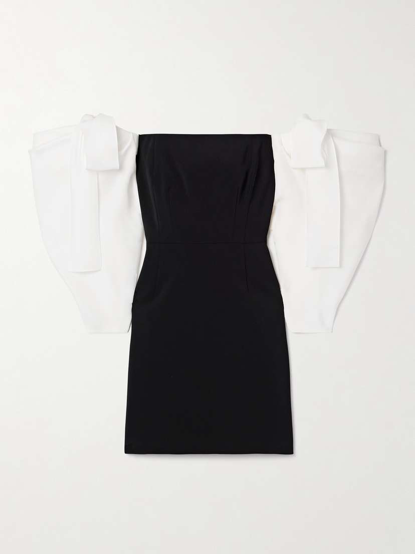 Carolina Herrera Off-the-shoulder Organza And Crepe Mini Dress