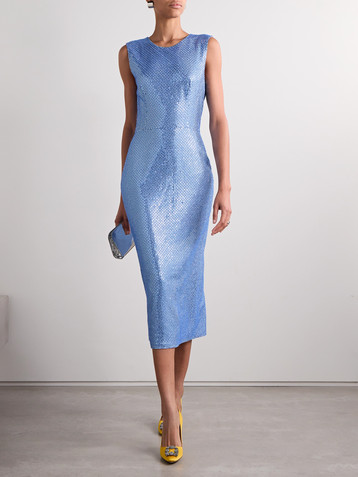 Carolina Herrera Embellished crepe midi dress